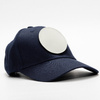 Cappello da baseball in cotone con toppa rotonda in velcro per la sublimazione - blu navy