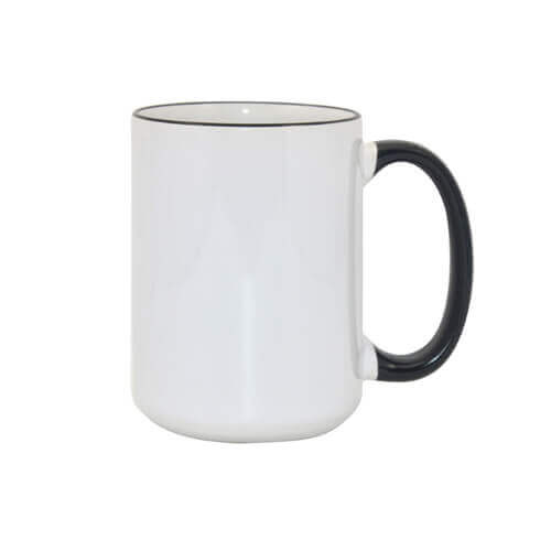 Tazza MAX 450 ml con il manico nero Sublimazione Termostampa