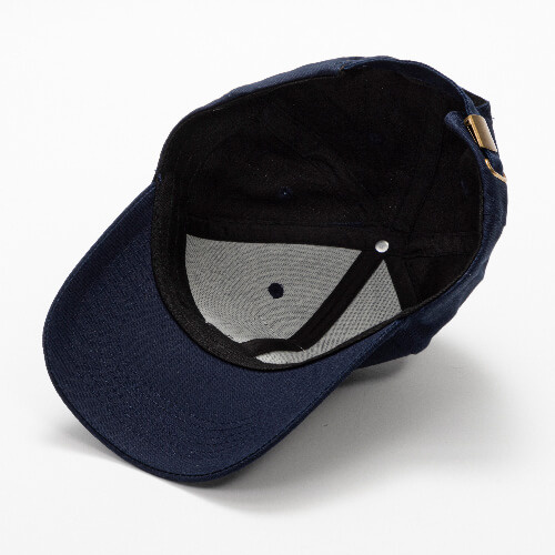Cappello da baseball in cotone con patch quadrata in velcro per la sublimazione - blu navy