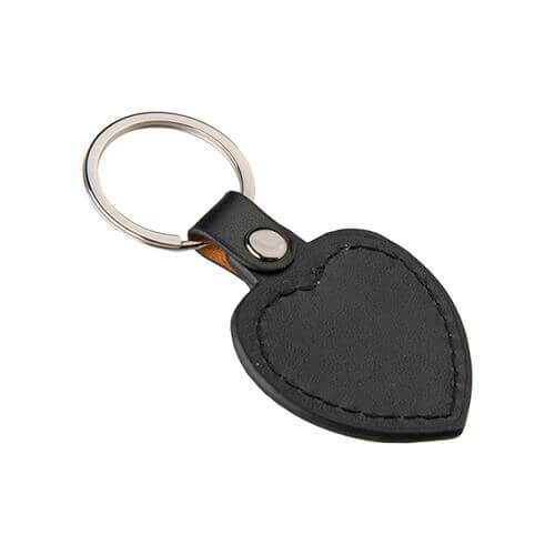 Portachiavi in pelle e metallo per la sublimazione – cuore - nero