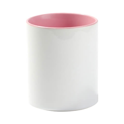 Portapenne in ceramica con interno rosa per sublimazione