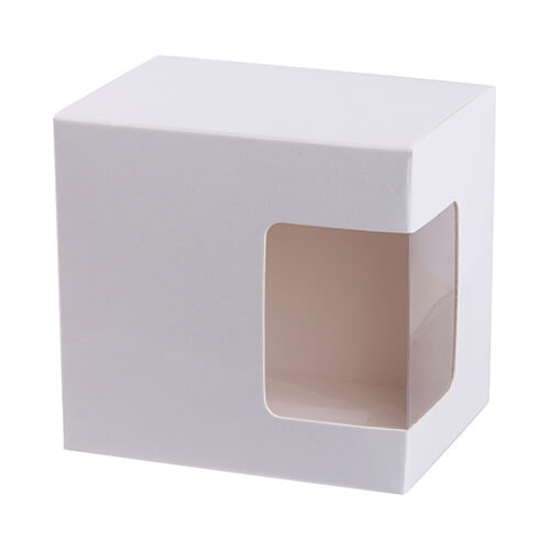 Confezione decorativa con finestra per tazza da 330 ml per sublimazione - 10 x 10 x 11 cm - opaca