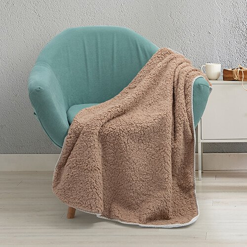 Coperta Minky con fodera Sherpa per sublimazione - kaki