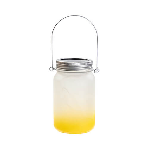 Lanterna da 450 ml con manico in metallo - sfumatura giallo
