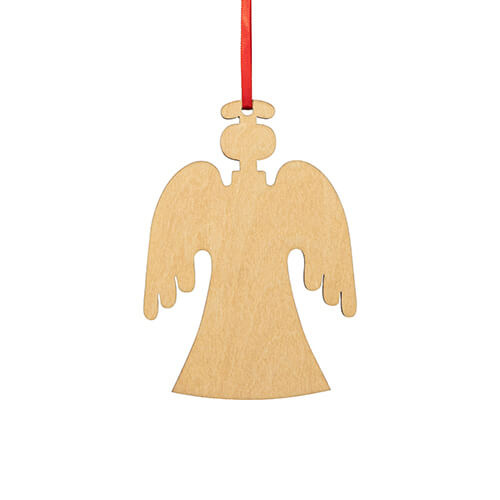 Ciondolo albero di Natale in legno per sublimazione - Angelo