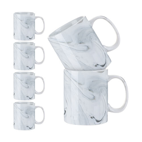 Set di 6 tazze da 330 ml per sublimazione - marmo grigio