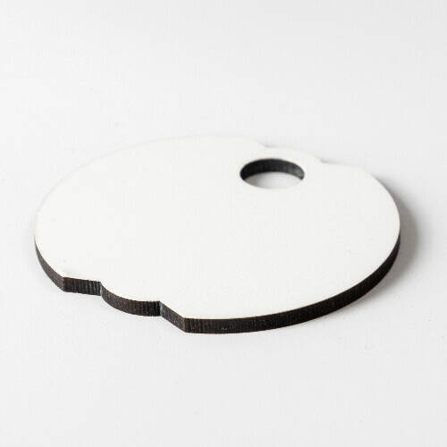 Targhetta con nome in fibra di legno per tazza 480 / 600 / 540 / 750 ml per sublimazione - bocciolo