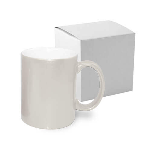 Tazza ALU, colore perla con la scatola Sublimazione Termostampa