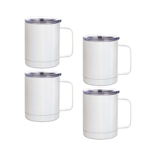Set di 4 tazze da caffè 300 ml stampabili - bianco iridescente