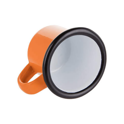 Tazza smaltato 100 ml con bordo nero Sublimazione Termostampa - arancione