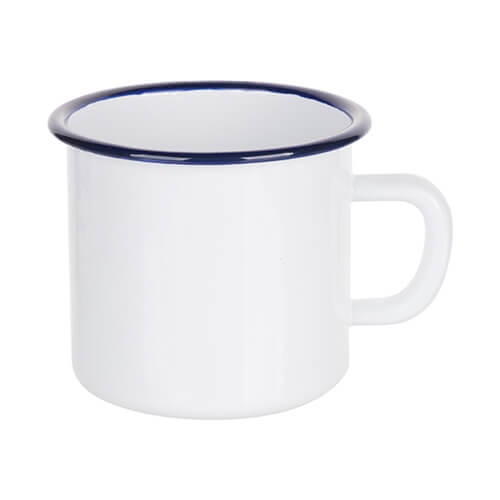 Tazza smaltata da 500 ml con bordo blu navy Sublimazione termica a trasferimento