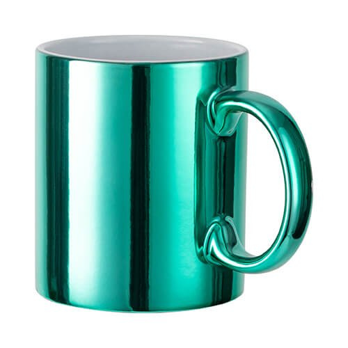 Tazza 330 ml per sublimazione - verde con una scatola di cartone