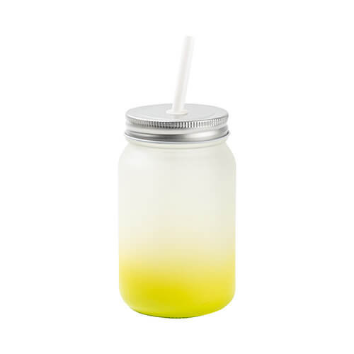 Mug Mason Jar 450 ml satinato senza manico per sublimazione - sfumatura verde lime