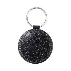 Portachiavi in ​​pelle con glitter per sublimazione - cerchio nero