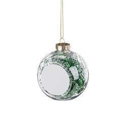 Pallina di albero di Natale per sublimazione con capelli di angelo verdi