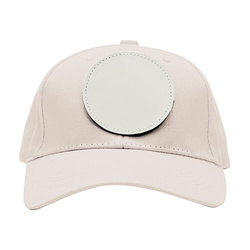 Cappello da baseball in cotone con patch rotonda in velcro per sublimazione - kaki