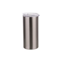 Borraccia termica 480 ml con cannuccia Stampa Sublimatica - argento