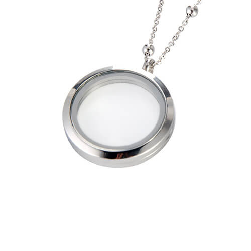 Collana tonda con cornice in vetro per sublimazione