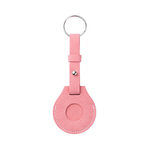 Portachiavi in ​​pelle con cintura / custodia AirTag per sublimazione - rosa