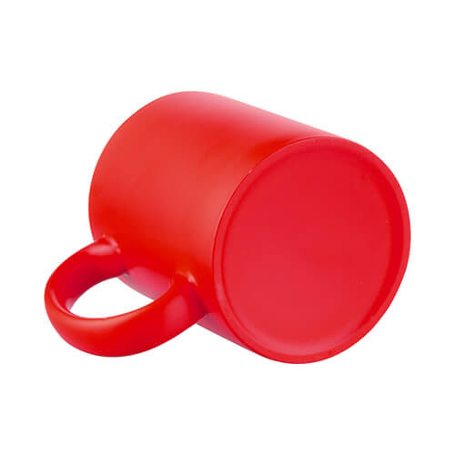 Tazza Full Color - rosso opaco con interno bianco per trasferimento termico, con una scatola di cartone