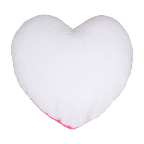 Federa a cuore in peluche per sublimazione - bianca e rosa