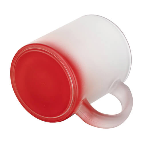 Tazza in vetro smerigliato 330 ml per sublimazione - rosso sfumato