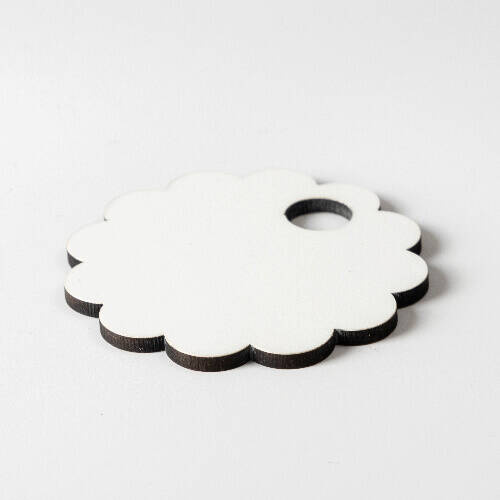 Targhetta portanome in fibra di legno per tazza 480 / 600 / 540 / 750 ml per sublimazione - ruota dentata