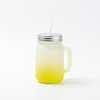 Tazza in vetro smerigliato Mason Jar per sublimazione - sfumatura verde lime