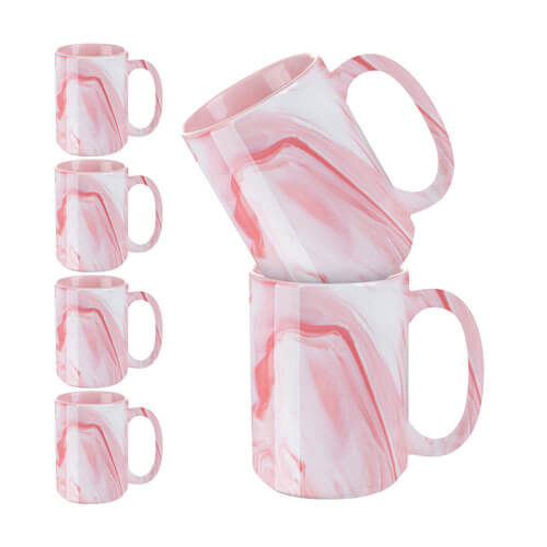 Set di 6 tazze da 450 ml per sublimazione - marmo Rosa