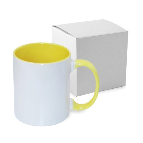 Tazza FUNNY giallo JS Coating con la stampa Sublimazione Termostampa