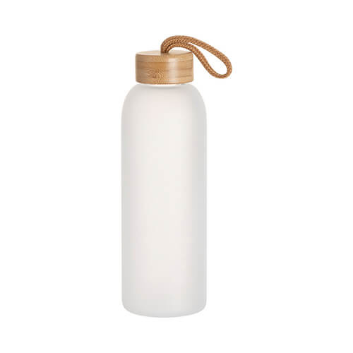 Flacone in vetro satinato da 750 ml con tappo in bambù per sublimazione