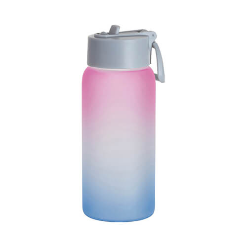 Borraccia sportiva in vetro satinato da 750 ml per sublimazione - blu-rosa