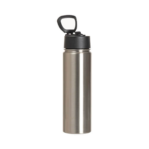 Borraccia - Borraccia da 900 ml con manico pieghevole per sublimazione - argento