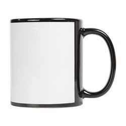 Tazza nera 330 ml con cornice bianca per sublimazione