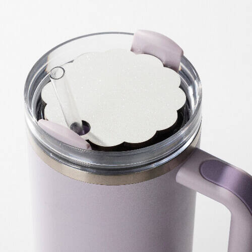 Targhetta con nome in fibra di legno con glitter per tazza da 1200 ml per sublimazione - crisantemi