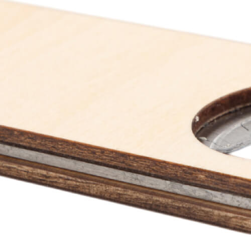 Apribottiglie in acciaio inox e legno per sublimazione