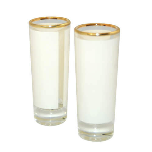 Bicchiere 90 ml con bordo dorato Sublimazione Termostampa