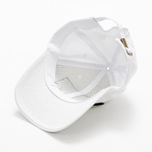Cappello da baseball in cotone con patch rettangolare in velcro per sublimazione - bianco