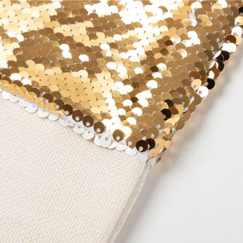 Calzino natalizio con paillettes dorate per sublimazione