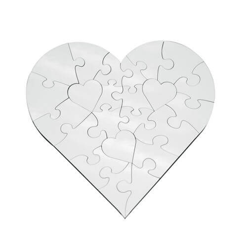 Puzzle MDF cuore 17 x 17 cm 23 elementi Trasferimento termico a sublimazione