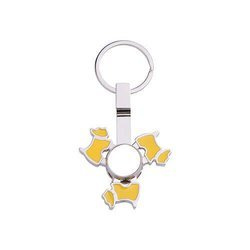 Portachiavi in metallo - spinner per sublimazione - Dog - giallo