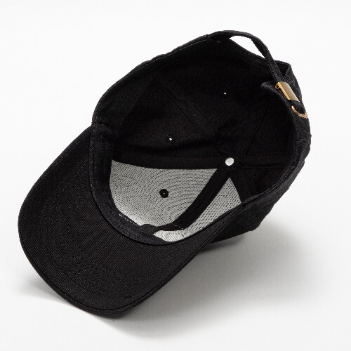 Cappello da baseball in cotone con patch quadrata in velcro per sublimazione - nero