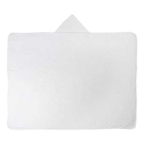 Coperta in microfibra e pile artico con cappuccio per sublimazione - bianca