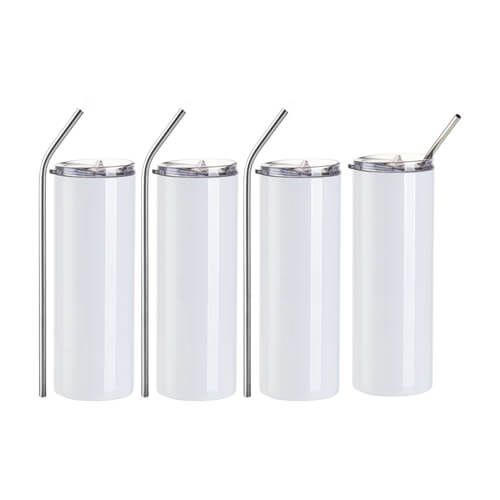 Set di 4 tazze da 600 ml con cannuccia per sublimazione