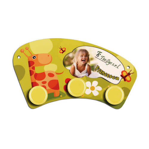 Mini appendiabiti in MDF per sublimazione - cerchi gialli