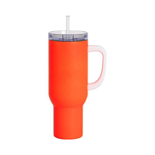Tazza da viaggio in acciaio inossidabile da 1200 ml per sublimazione - arancione neon opaco