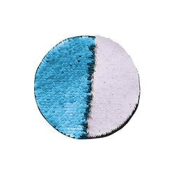 Patch paillettes bicolore da sublimare - cerchio celeste Ø 19 cm