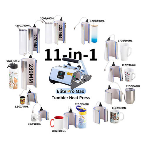 Pressa per tazze e bicchieri - modello Elite Pro Max 11 in 1