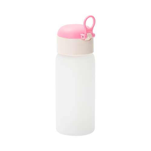 Bottiglia per bambini 450 ml con cannuccia in silicone per sublimazione - rosa