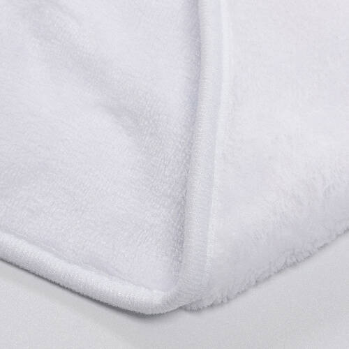 Coperta Minky con cappuccio 150 x 130 cm per sublimazione - bianca
